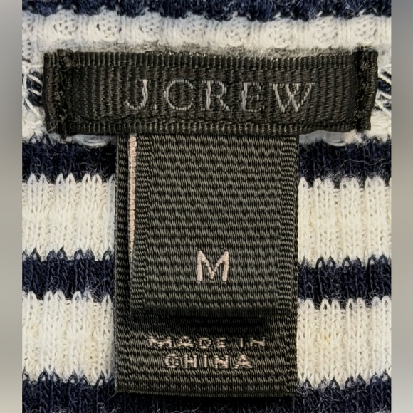 J.Crew Brown & White Striped Ribbed Sweater – Size M - Picture 3 of 5